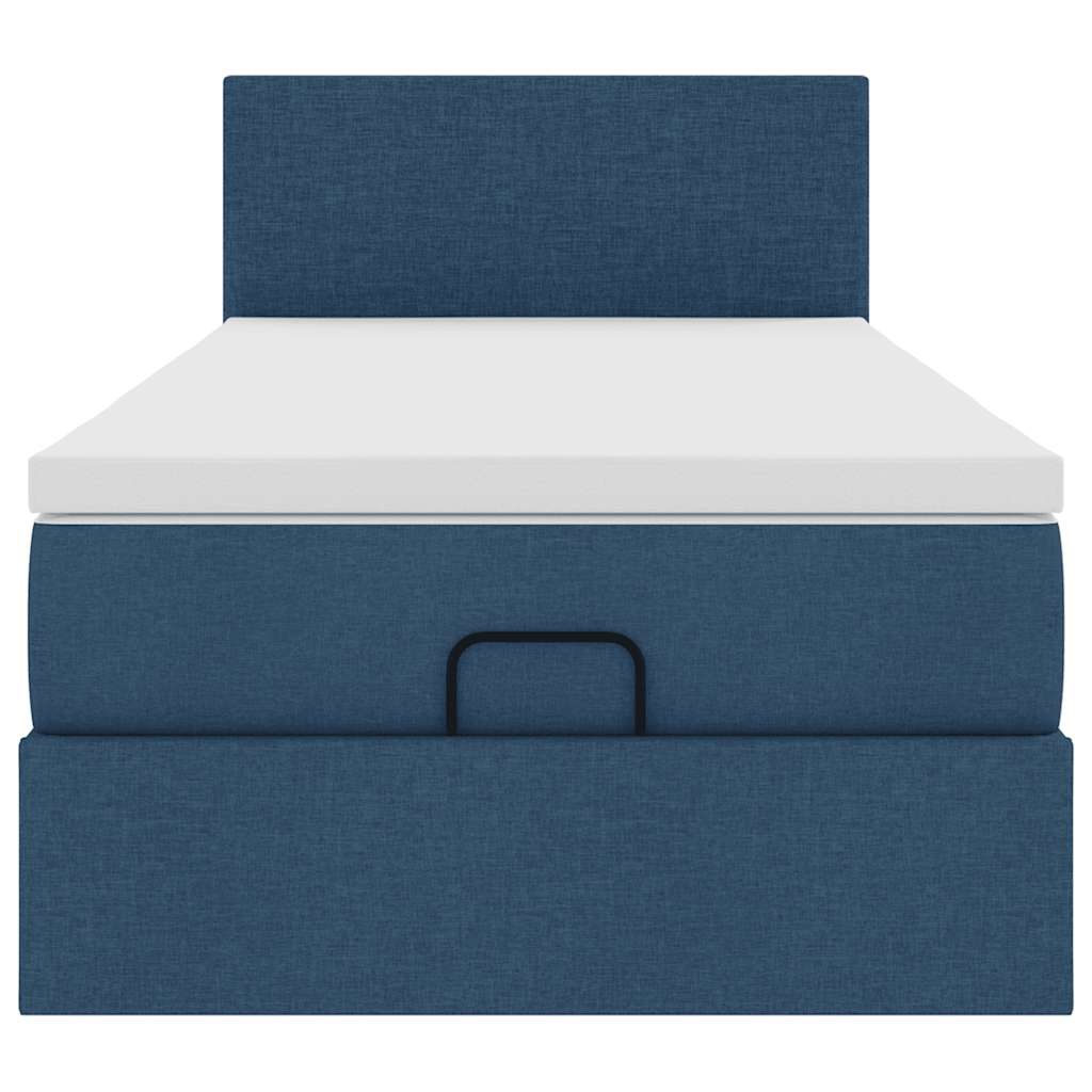 Ottoman bed met matras 80x200cm stof blauw