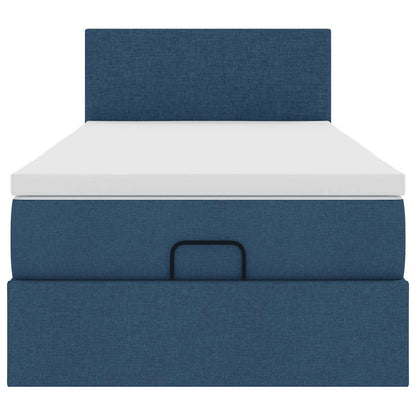 Ottoman bed met matras 80x200cm stof blauw