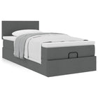 Ottomaans bed met matras 90x190 cm donkergrijs