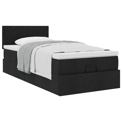 Ottoman bed met matras 90x190cm stof zwart