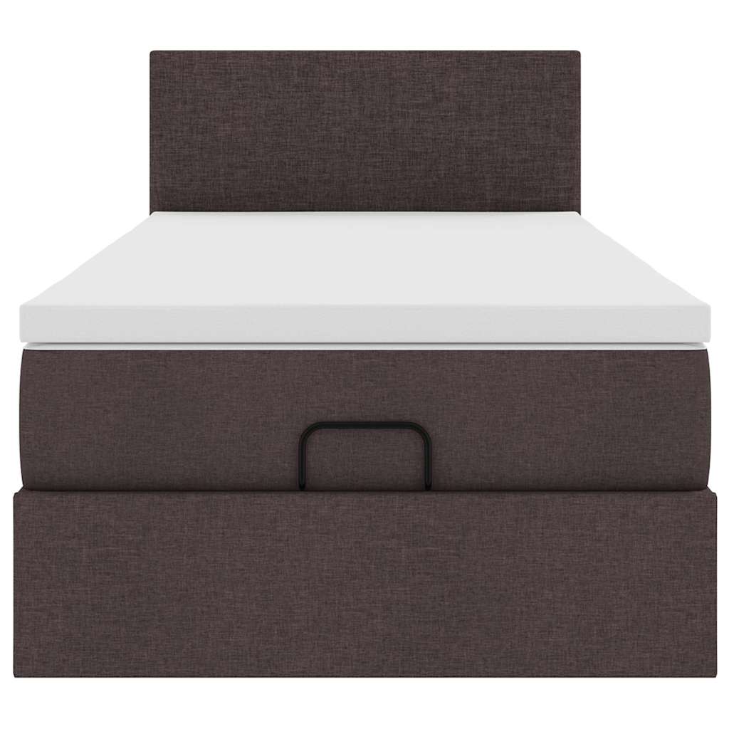 Ottoman bed met matras 90x190cm stof donkerbruin