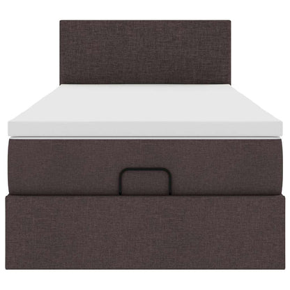 Ottoman bed met matras 90x190cm stof donkerbruin