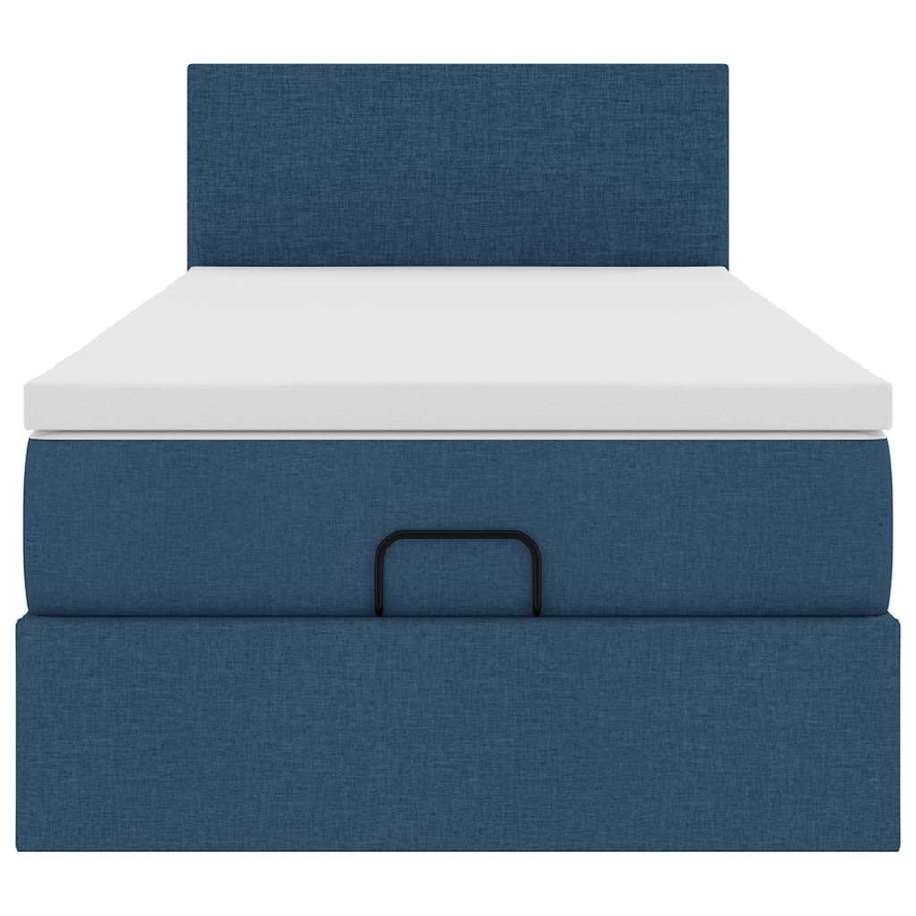Ottoman bed met matras 90x190cm stof blauw