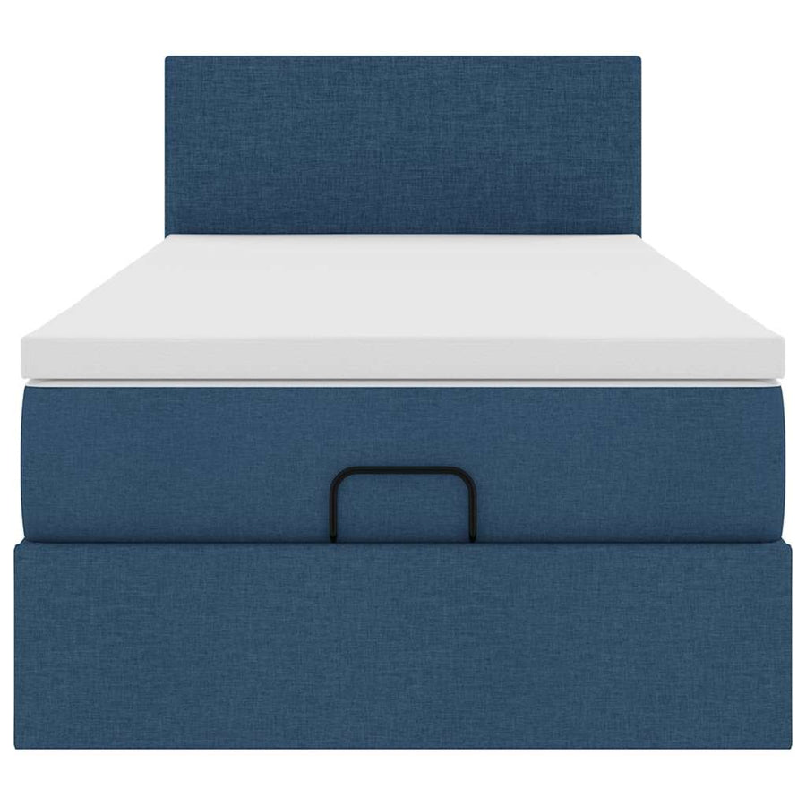 Ottoman bed met matras 90x190cm stof blauw