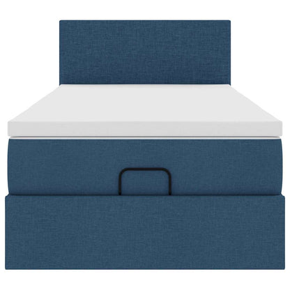 Ottoman bed met matras 90x200cm stof blauw
