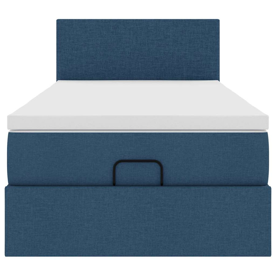 Ottoman bed met matras 90x200cm stof blauw
