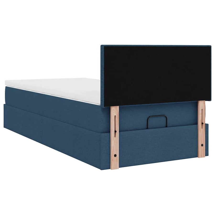 Ottoman bed met matras 90x200cm stof blauw
