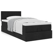 Bed met opbergruimte 100x200 cm stof zwart