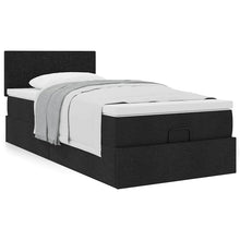 Ottoman bed met matras 100x200cm stof zwart