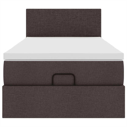 Ottoman bed met matras 100x200cm stof donkerbruin