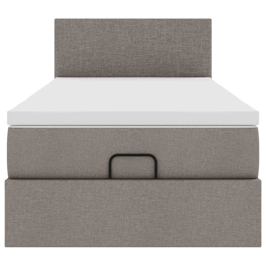 Ottoman bed met matras 100x200cm stof taupe