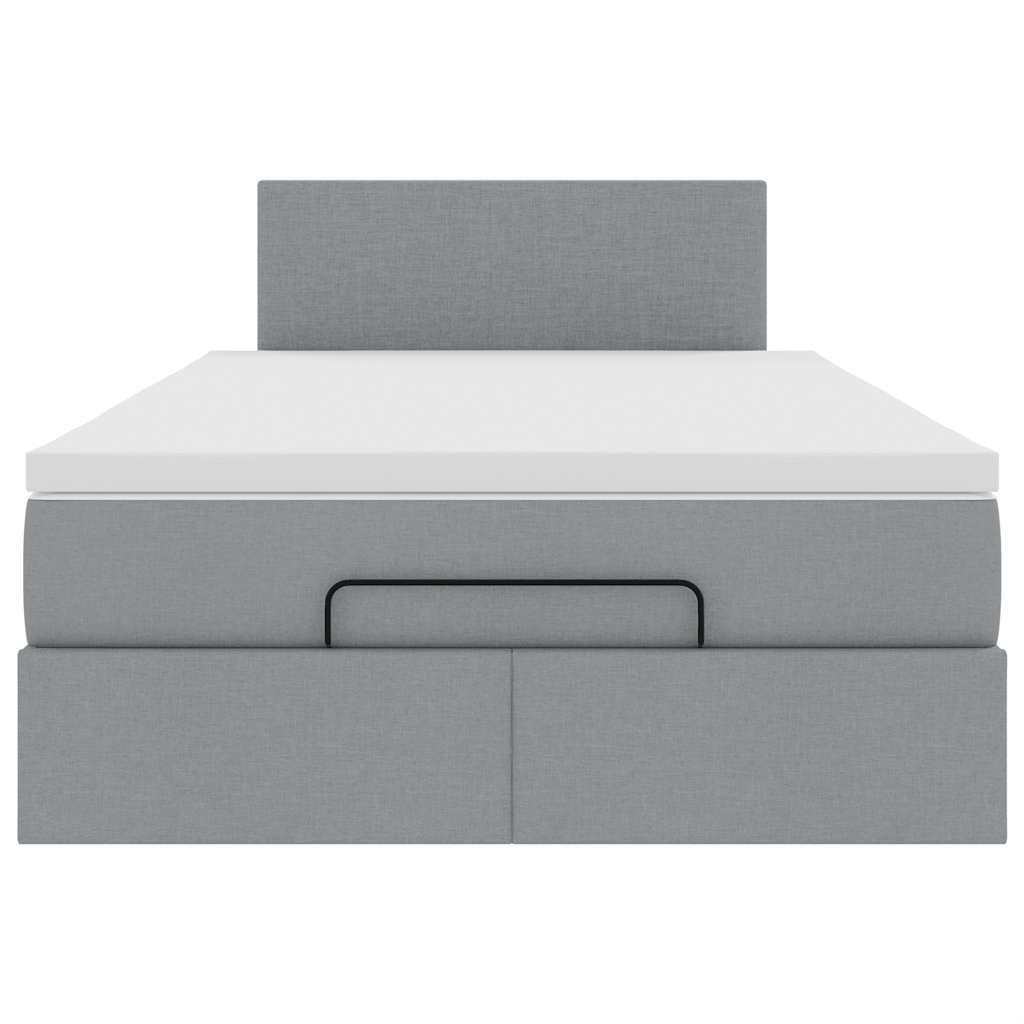 Ottoman bed met matras 120x190 cm stof lichtgrijs