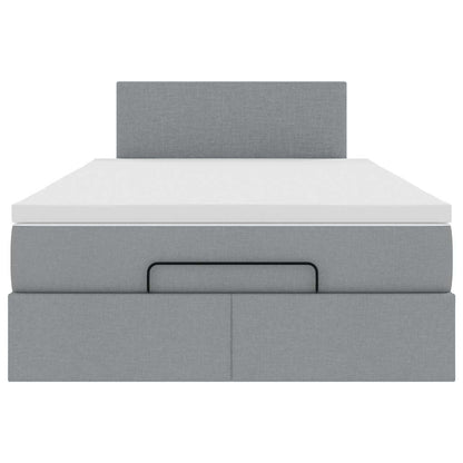 Ottoman bed met matras 120x190 cm stof lichtgrijs