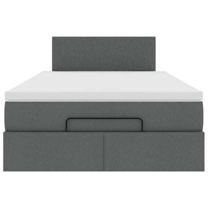 Ottoman bed met matras 120x190 cm stof donkergrijs