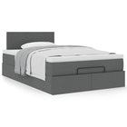 Bed with mattress 120x190 cm fabric dark gray