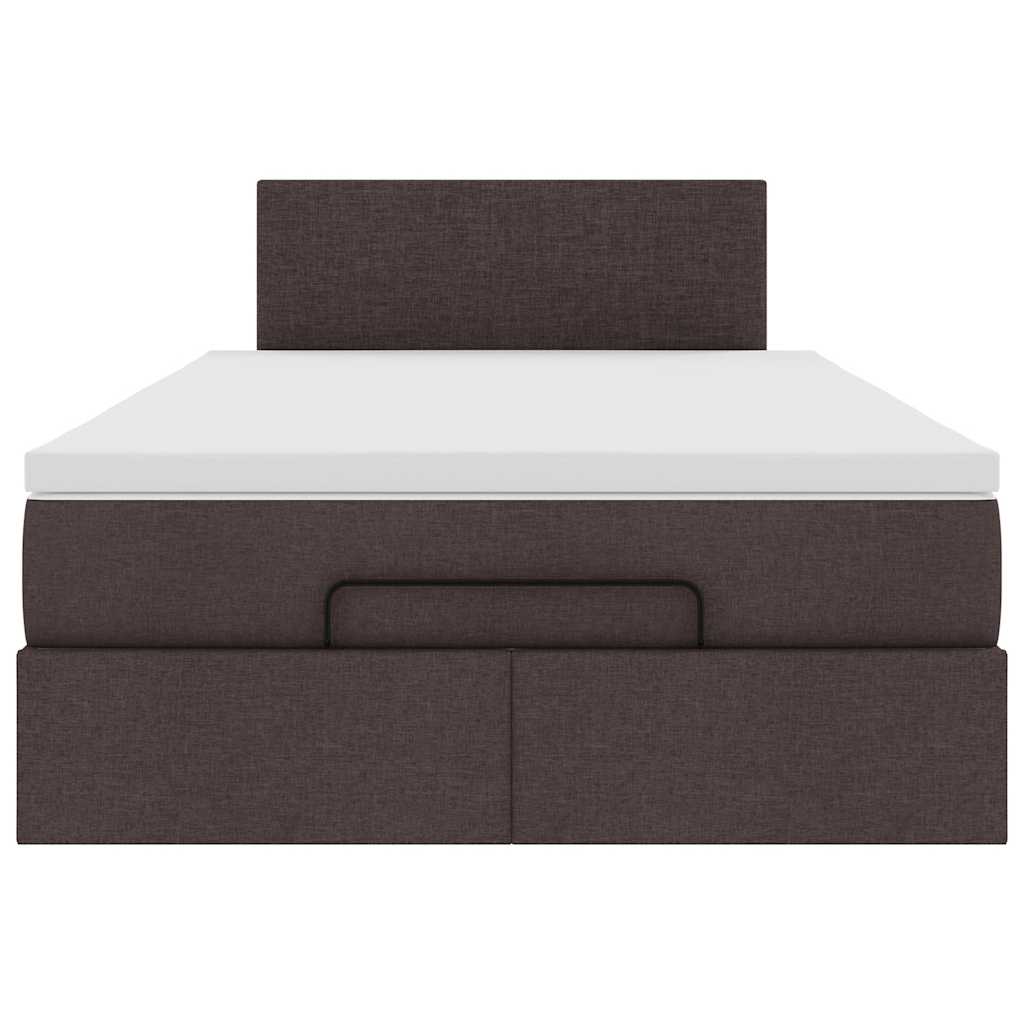 Ottoman bed met matras 120x190 cm stof donkerbruin