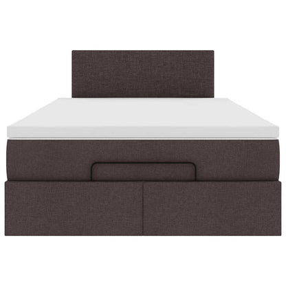 Ottoman bed met matras 120x190 cm stof donkerbruin