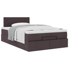 Ottoman bed with mattress 120x190 cm fabric dark brown