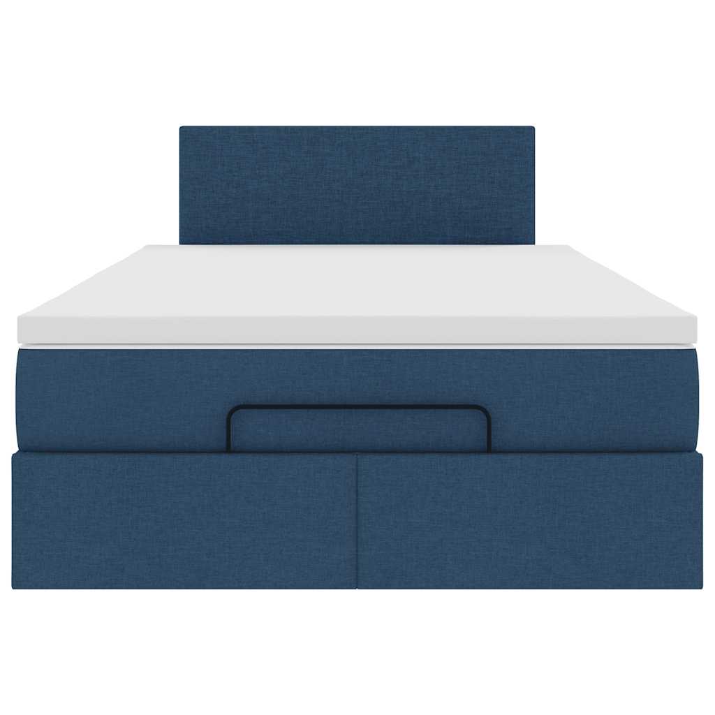 Ottoman bed met matras 120x190 cm stof blauw