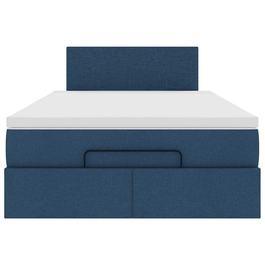 Ottoman bed met matras 120x190 cm stof blauw