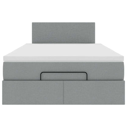 Ottoman bed met matras 120x200cm stof lichtgrijs