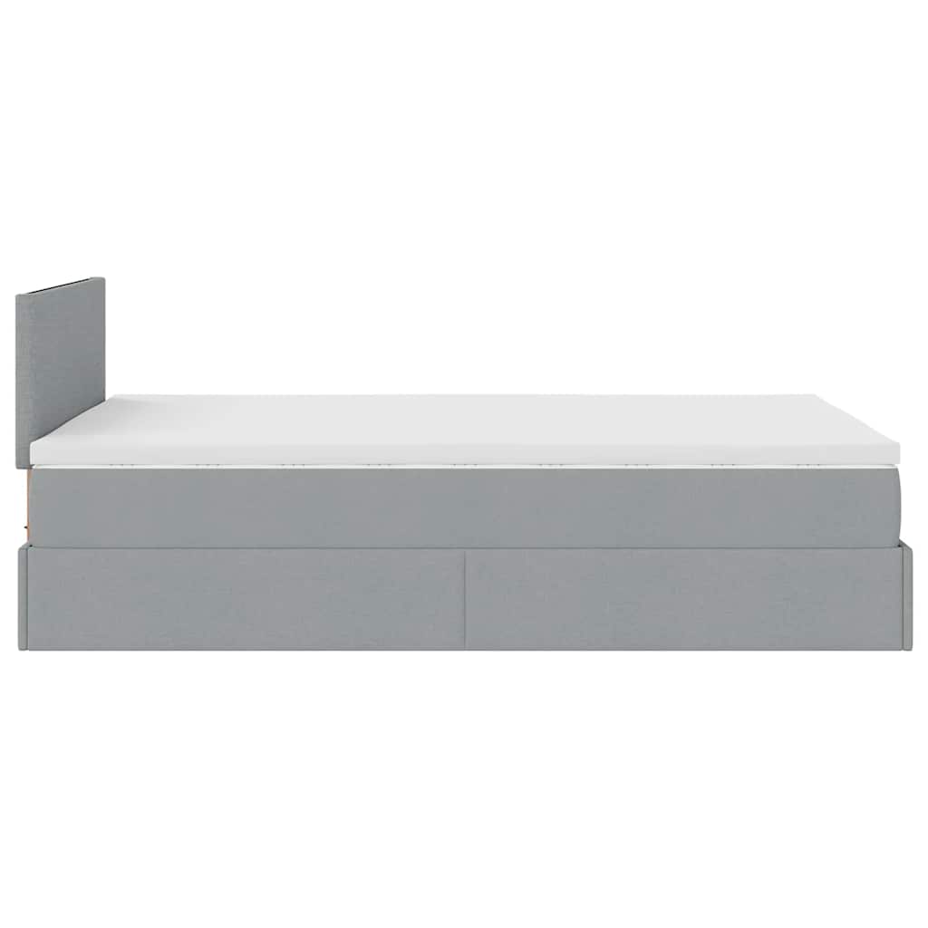 Ottoman bed met matras 120x200cm stof lichtgrijs