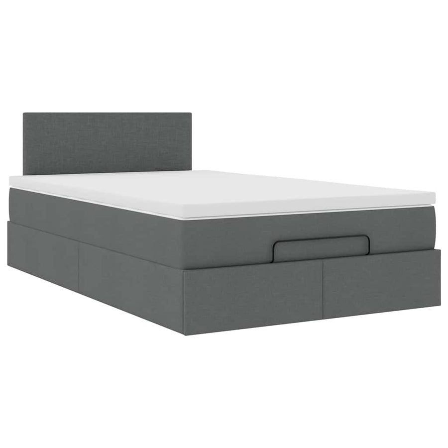 Ottoman bed met matras 120x200cm stof donkergrijs