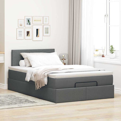 Ottoman bed met matras 120x200cm stof donkergrijs