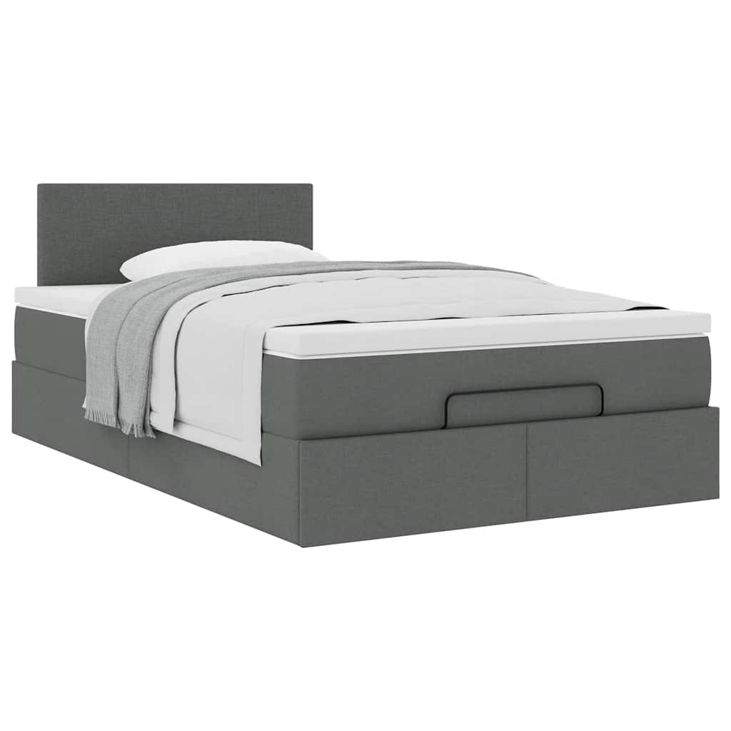 Ottoman bed met matras 120x200cm stof donkergrijs