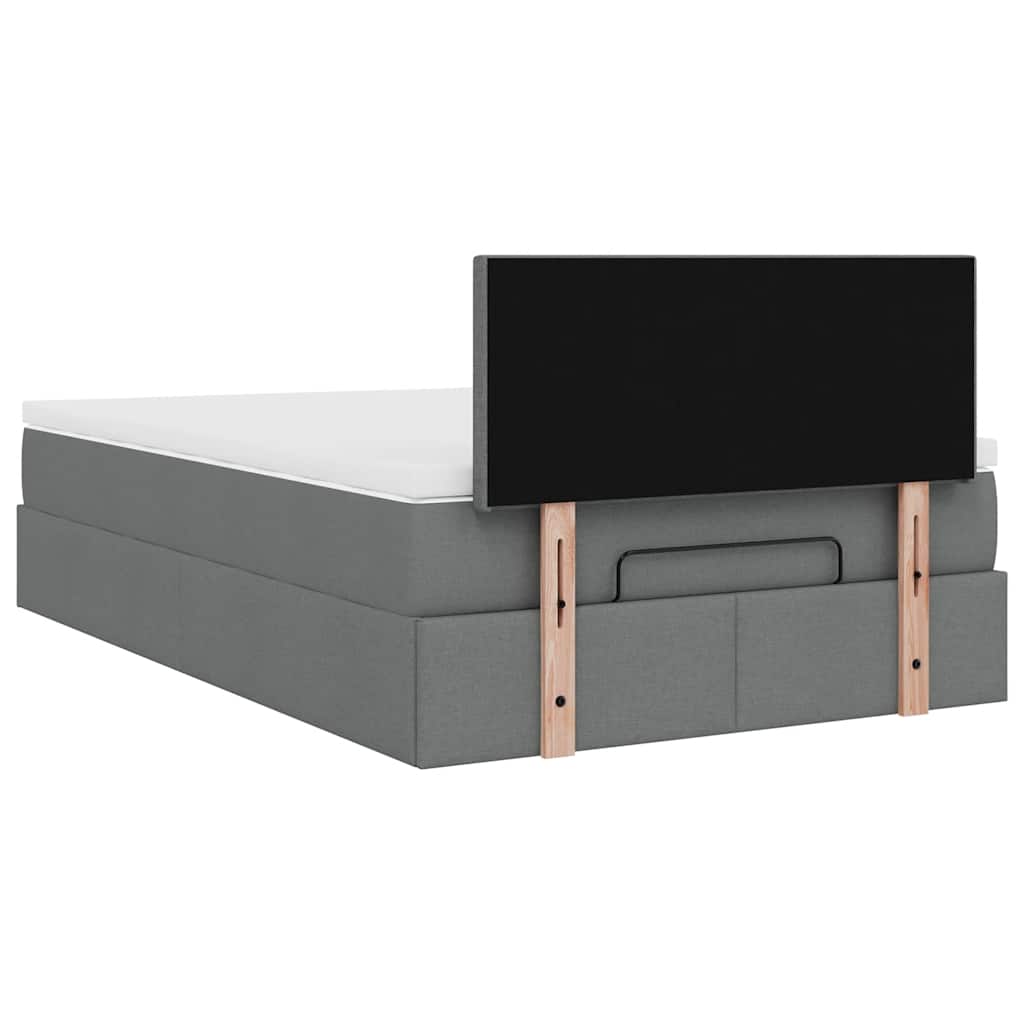 Ottoman bed met matras 120x200cm stof donkergrijs