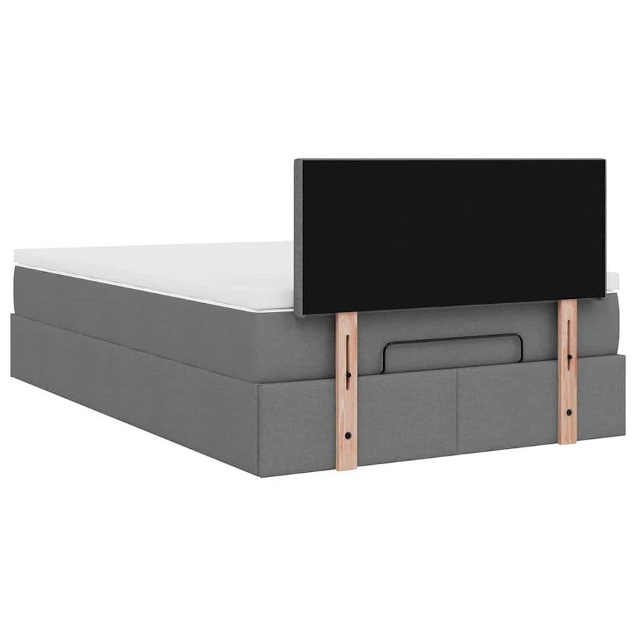 Ottoman bed met matras 120x200cm stof donkergrijs