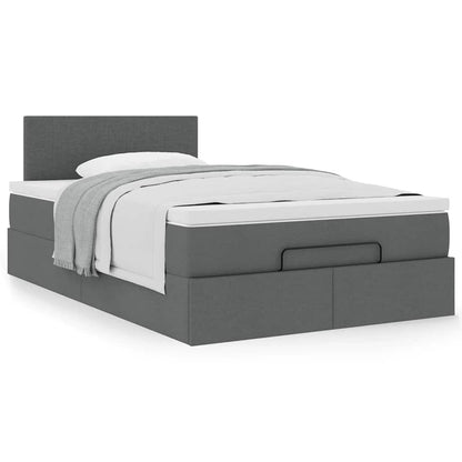 Ottoman bed met matras 120x200cm stof donkergrijs
