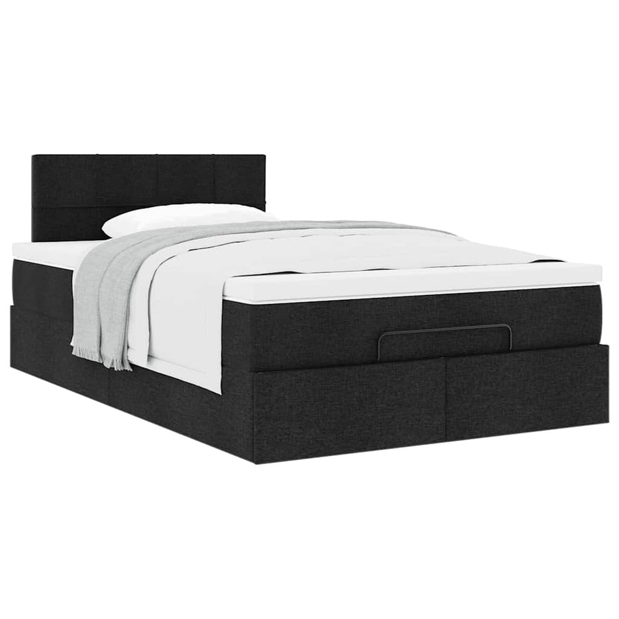 Ottoman bed met matras 120x200cm stof zwart
