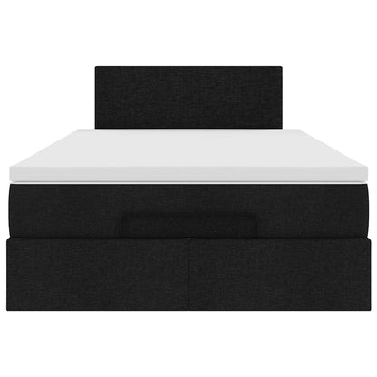 Ottoman bed met matras 120x200cm stof zwart