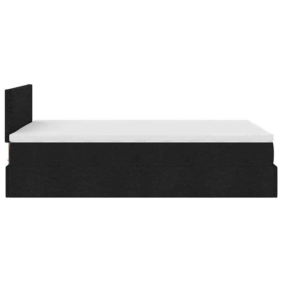 Ottoman bed met matras 120x200cm stof zwart