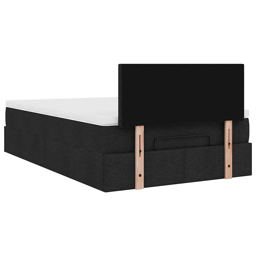Ottoman bed met matras 120x200cm stof zwart
