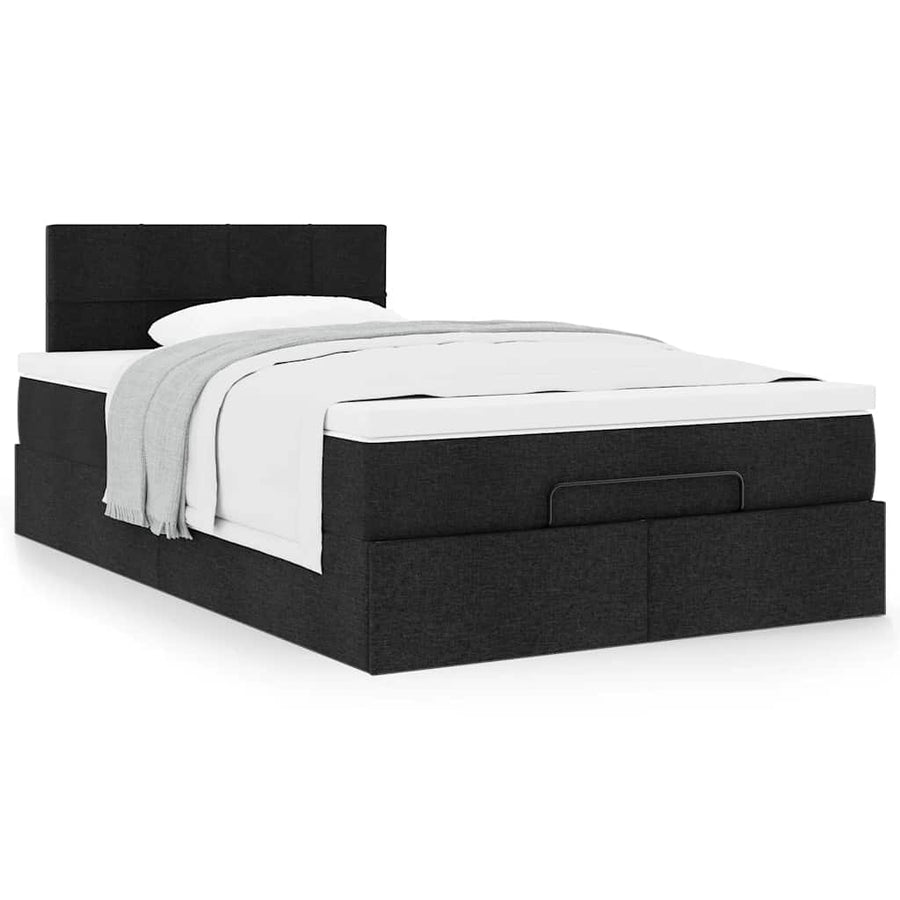 Ottoman bed met matras 120x200cm stof zwart