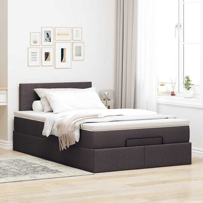 Bed met matras 120x200 cm stof donkerbruin