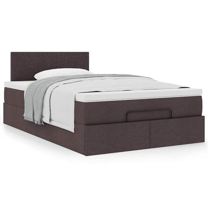 Bed met matras 120x200 cm stof donkerbruin