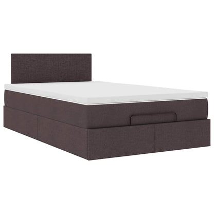 Bed met matras 120x200 cm stof donkerbruin