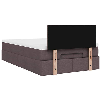 Bed met matras 120x200 cm stof donkerbruin