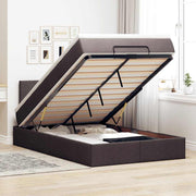 Bed met matras 120x200 cm donkerbruin stof