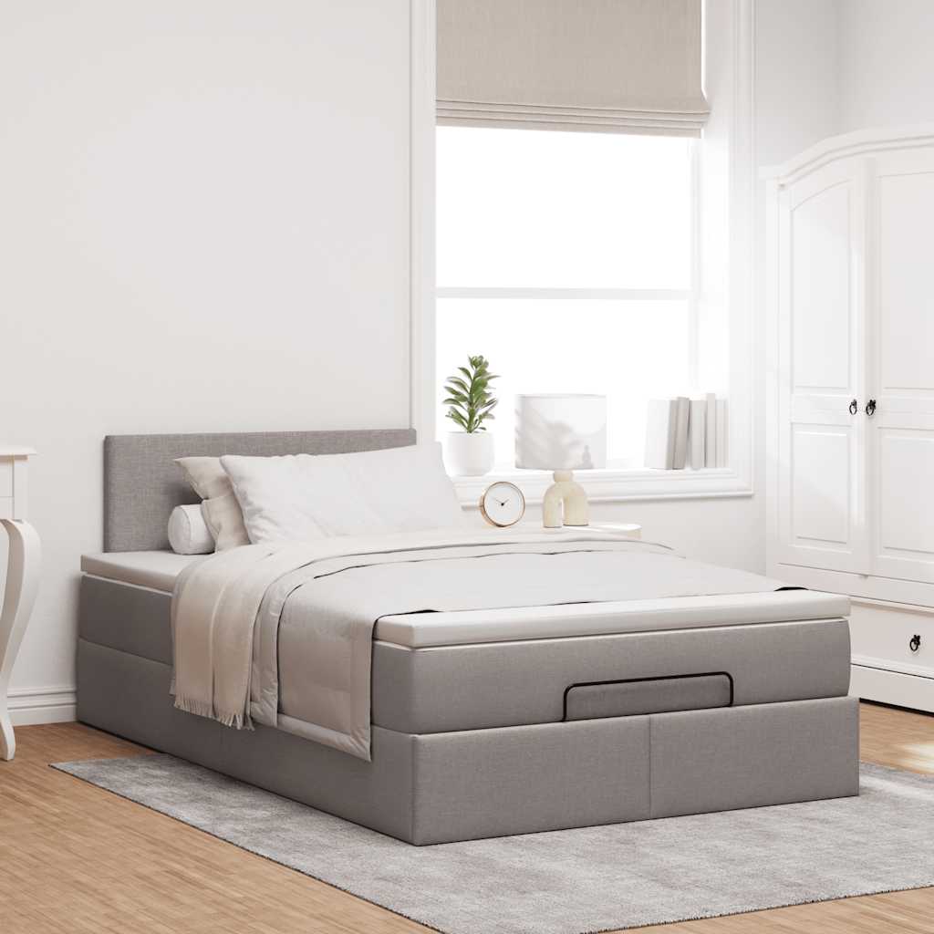 Ottoman bed met matras 120x200cm stof taupe