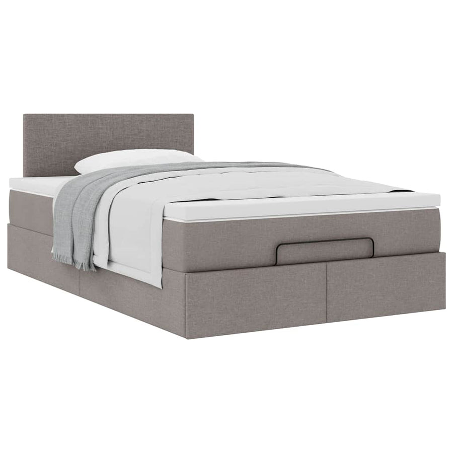 Ottoman bed met matras 120x200cm stof taupe
