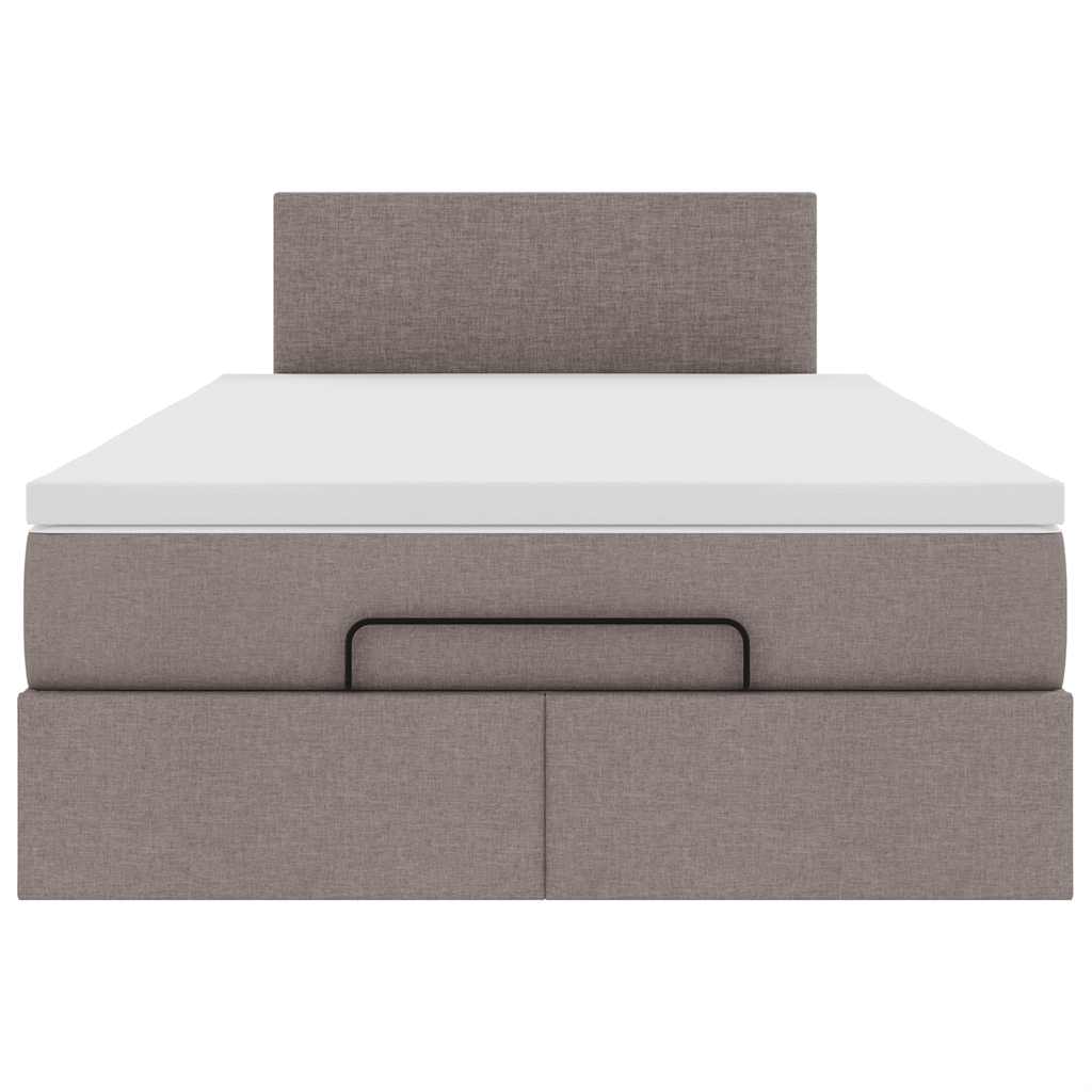 Ottoman bed met matras 120x200cm stof taupe