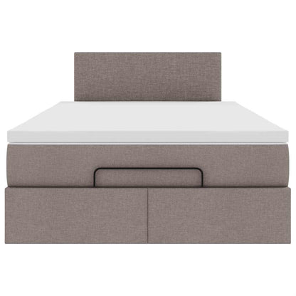 Ottoman bed met matras 120x200cm stof taupe