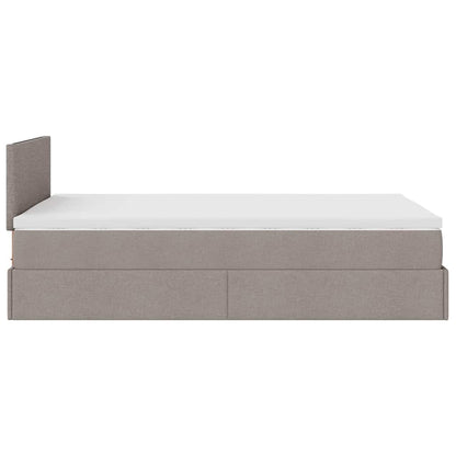 Ottoman bed met matras 120x200cm stof taupe