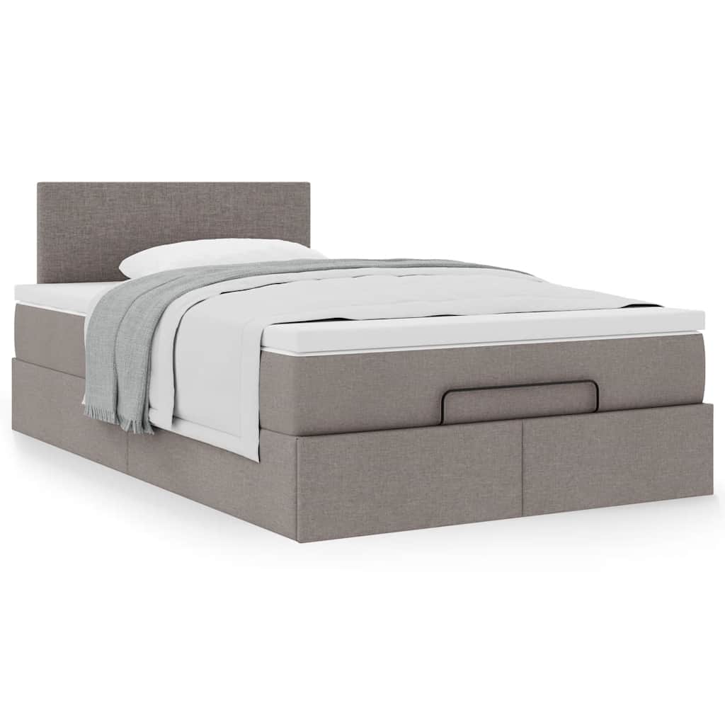 Ottoman bed met matras 120x200cm stof taupe