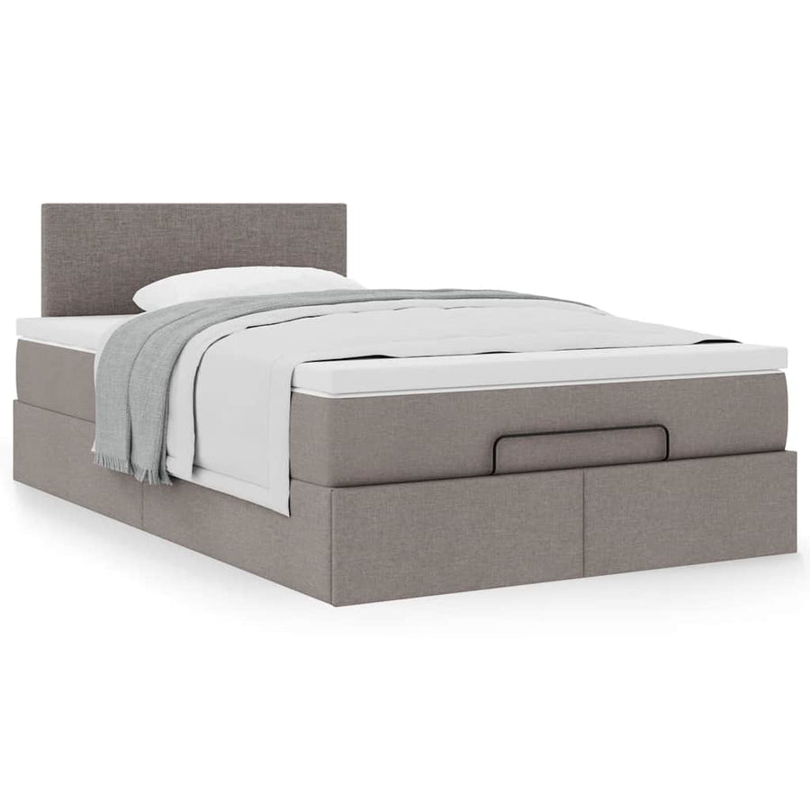 Ottoman bed met matras 120x200cm stof taupe