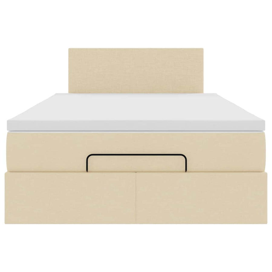 Ottoman bed met matras 120x200cm stof crèmekleurig